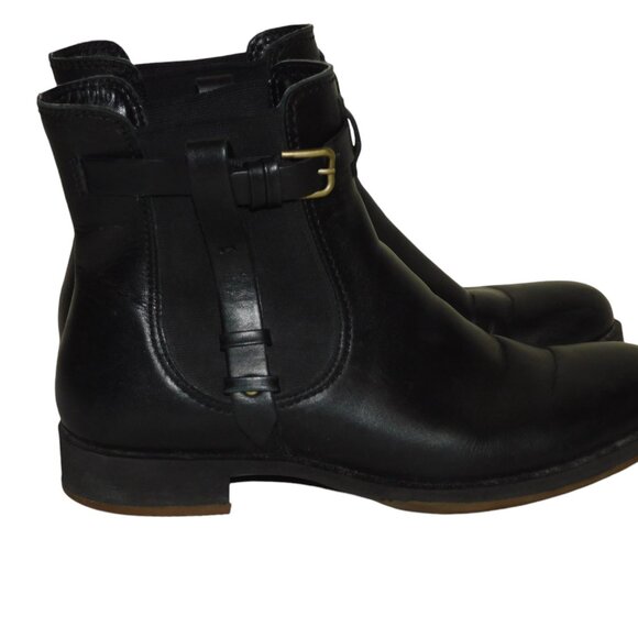 Ecco Saunter Black Leather Mid Cut Ankle Chelsea Boots Size 39 US Size 8-8.5 - Picture 4 of 14